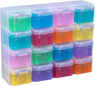 convenient clear plastic really useful organiser with 16 assorted coloured 0.14 litre storage boxes logo