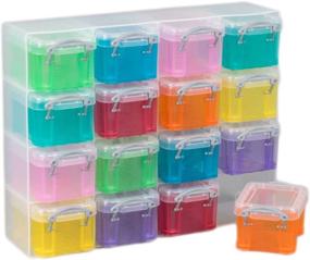 img 1 attached to Convenient Clear Plastic Really Useful Organiser with 16 Assorted Coloured 0.14 Litre Storage Boxes