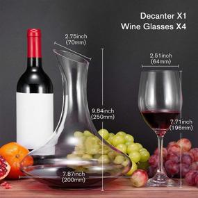 img 2 attached to 🍷 Mafiti Wine Decanter Set: 1.8L Aerator Decanter, Carafe & 4 Red Wine Glasses - Perfect Gifts for Women, Men, and Wine Lovers