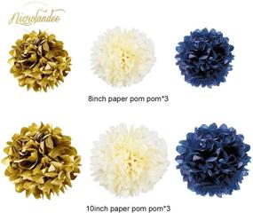 img 1 attached to 🎉 Nautical Navy Blue and Gold Party Decoration Kit for Baby Shower, Bridal Shower, Wedding, Birthday, Bachelorette - Hanging Pom Poms, Paper Garland, Confetti, and More!