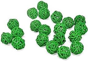 img 2 attached to 🌍 Worldoor 20-Piece Wicker Rattan Balls: Decorative Orbs for Craft, Party, Wedding, Baby Shower & Aromatherapy – Dark Green, 2 Inch