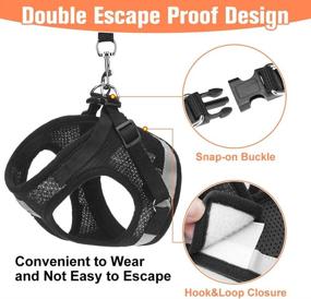 img 1 attached to 🐾 Reflective Escape Proof Cat Harness and Leash Set - Black, Soft Breathable Mesh Chest Strap for Outdoor Walking with Durable Leash - Ideal for Daily Kitty Exercise