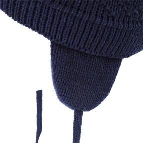 img 2 attached to 🧢 Warm and Stylish: Connectyle Toddler Boy Knit Earflap Beanie Hat - Fleece Lined Winter Hat for Kids