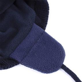 img 1 attached to 🧢 Warm and Stylish: Connectyle Toddler Boy Knit Earflap Beanie Hat - Fleece Lined Winter Hat for Kids