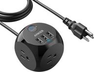 🔌 anker power strip with usb, 5 ft extension cord, powerport cube usb - 3 outlets & 3 usb ports, portable & compact design, overload protection for iphone xs/xr, travel-friendly for cruise ships, offices, and on-the-go логотип