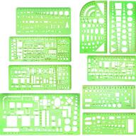 📏 boao 9-piece clear green geometric drawing templates: ideal building formwork stencils & measuring rulers for construction and studying logo