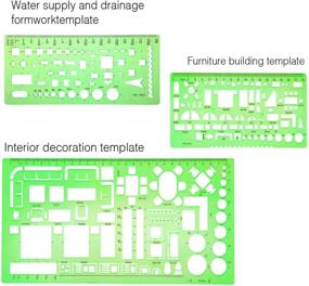 img 1 attached to 📏 Boao 9-Piece Clear Green Geometric Drawing Templates: Ideal Building Formwork Stencils & Measuring Rulers for Construction and Studying