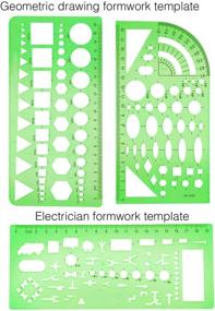 img 2 attached to 📏 Boao 9-Piece Clear Green Geometric Drawing Templates: Ideal Building Formwork Stencils & Measuring Rulers for Construction and Studying