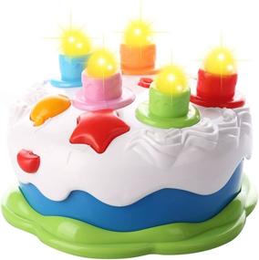 img 4 attached to Love Mini Baby Birthday Cake Toy with Candles, Music Toy for 1-5 Year Old Toddlers