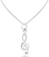 🎵 sterling silver music note necklace with treble clef design logo
