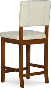 img 4 attached to 🪑 Milano Counter Stool by Linon - 18”W x 19”D x 38”H - Medium Cream/Dark Walnut