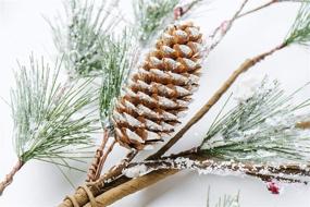 img 2 attached to CraftMore Smokey Garland Pinecones BellsИскусственная сосновая гирлянда длиной