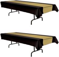 🏆 beistle plastic awards night black and gold tablecovers - glittering new year's eve party supplies logo