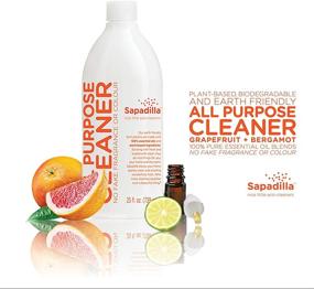 img 3 attached to 🍊 Sapadilla Grapefruit + Bergamot All-Purpose Cleaner Concentrate, 25 oz - Biodegradable, Clear Solution