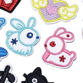 img 2 attached to GOTONE Iron On Patches Set - 60PCS Flowers, Rabbit, Rainbow, Stars, Strawberry - Cute Embroidered Patch Sew-On Assorted Size Decorations for Clothing, Jackets, Backpacks, Jeans