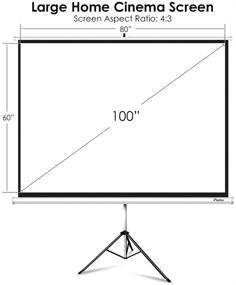 img 3 attached to 🎥 High-definition 4K HD Projection Movie Screen with Tripod Stand, ELEPHAS M100S 100 Inch 4:3, Indoor Outdoor Pull Down, Wrinkle-Free & 160° Viewing Angle