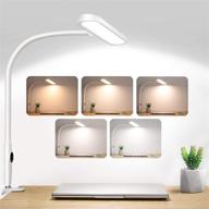 💡 touch control led desk lamp with flexible gooseneck and sturdy clamp - 5-color modes, 5 brightness levels - ideal for home office, dorm, architect drafting, reading, and study логотип