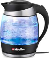 🔥 мощный электрический чайник mueller ultra kettle m99s: 1500 вт с технологией speedboil, 1,8 л, беспроводной, с led-подсветкой логотип