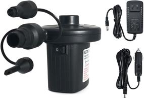 img 4 attached to 🔌 Small & Portable Electric Air Pump: Ideal for Pool Inflatables, Floats, Air Mattresses - AC/DC Car Adapter Included