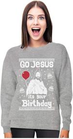 img 4 attached to 🎉 Go Jesus It's Your Birthday Ugly Christmas Sweater: Trendy Women's & Girls' Sweatshirt