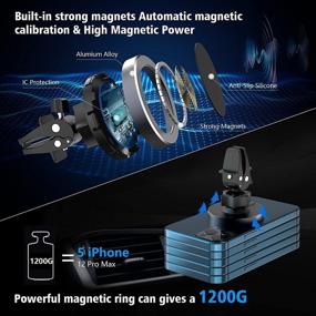 img 1 attached to ANDOLO Magnetic Wireless Car Charger for 🚗 iPhone 13/12 - Fast & Convenient Charging on-the-go!