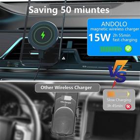 img 2 attached to ANDOLO Magnetic Wireless Car Charger for 🚗 iPhone 13/12 - Fast & Convenient Charging on-the-go!