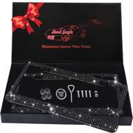 🚗 dazzle your ride with lord eagle's 2-pack rhinestone license plate frames – deluxe black01 rhinestones gift set for an elegant touch! logo