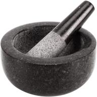 large size 6.5 inch 7 lb granite mortar & 🌿 pestle - natural stone grinder for spices, seasonings, pastes, pestos, and guacamole logo