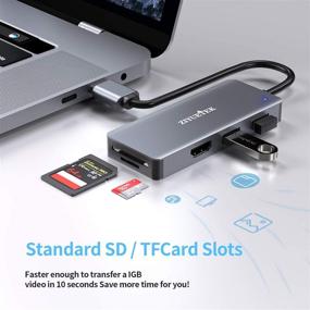 img 2 attached to Streamlined USB to HDMI Adapter: Upgrade Your Monitor Setup with 5-in-1 Hub, HDMI 1080p, USB Ports, and Card Reader