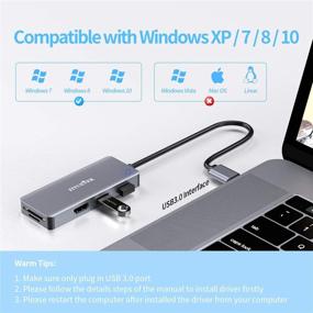 img 1 attached to Streamlined USB to HDMI Adapter: Upgrade Your Monitor Setup with 5-in-1 Hub, HDMI 1080p, USB Ports, and Card Reader