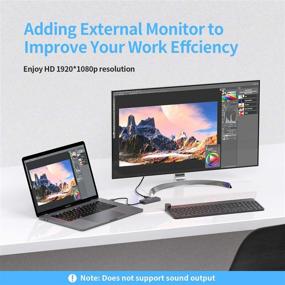 img 3 attached to Streamlined USB to HDMI Adapter: Upgrade Your Monitor Setup with 5-in-1 Hub, HDMI 1080p, USB Ports, and Card Reader