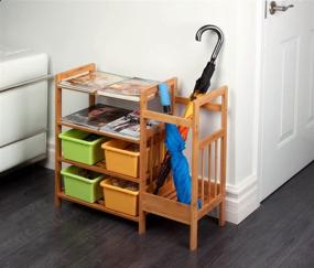 img 1 attached to Honey-Can-Do 4-Tier Bamboo Entryway Organizer - SHO-02222