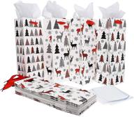 pack of 12 white christmas gift bags with tissue paper - wine bag (5 x 13.6 x 4 in) logo