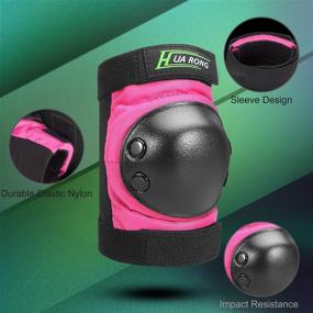 img 3 attached to Everwell 6 in 1 Adult/Child Protective Knee Pads Set with Adjustable Straps - Ideal for Roller Skating, Inline Skating, Skateboarding, and More