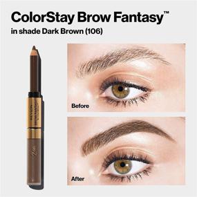 img 1 attached to 💁 Revlon Brow Fantasy Pencil & Gel: Enhancing Dark Brown Eyebrows with ColorStay Perfection