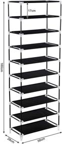 img 2 attached to 👢 Neu Home 6 Pair Stackable Bedroom Boot Rack: Space-Saving Organization Solution in Silver/Brown