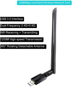 img 3 attached to CHUYI WiFi Adapter for PC Desktop: 1200Mbps USB 3.0 Wireless Network Card Dongle with Dual Band 5dBi Antenna – Windows 10/8/7/XP/Vista Mac OS Compatible