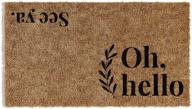 🚪 барнгард дизайнс «привет, до свидания» коврик на дверь - антискользящий ковер для использования как в помещении, так и на улице, фермерский коврик для входа на крыльцо и декора входной зоны дома – 30" x 17 логотип