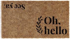 img 4 attached to 🚪 Barnyard Designs 'Oh Hello, See Ya' Doormat - Non-Slip Indoor/Outdoor Rug, Farmhouse Welcome Mat for Porch Entrance and Home Entryway Decor – 30" x 17