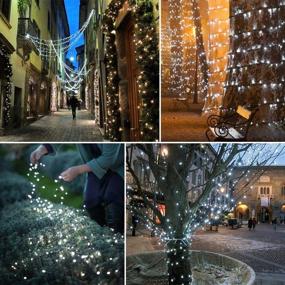 img 3 attached to 🎄 White Solar Christmas Lights: 72ft 200 LED 8 Modes - Perfect Tree, Window, and Garland Decoration Lights, Waterproof & Outdoor/Indoor Use - Solar Powered for Energy Efficiency - Ideal Christmas Gifts