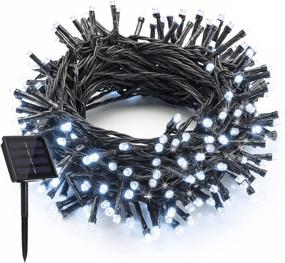 img 4 attached to 🎄 White Solar Christmas Lights: 72ft 200 LED 8 Modes - Perfect Tree, Window, and Garland Decoration Lights, Waterproof & Outdoor/Indoor Use - Solar Powered for Energy Efficiency - Ideal Christmas Gifts