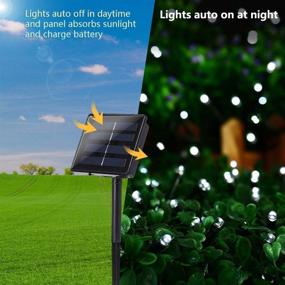 img 2 attached to 🎄 White Solar Christmas Lights: 72ft 200 LED 8 Modes - Perfect Tree, Window, and Garland Decoration Lights, Waterproof & Outdoor/Indoor Use - Solar Powered for Energy Efficiency - Ideal Christmas Gifts