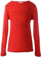 ipuang girls heart shaped sleeve t-shirt: stylish clothing for girls' tops, tees & blouses logo