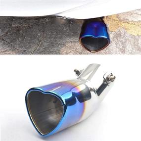 img 4 attached to ❤️ Heart Shaped Exhaust Tip Muffler | Universal Stainless Steel Car Exhaust Tip for Most Cars and Sedans | Fits 2.48-inch Inlet