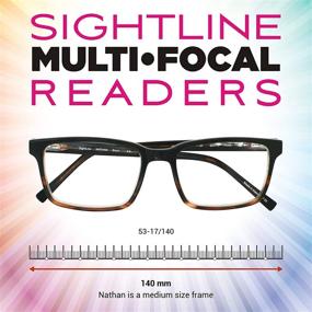 img 2 attached to 👓 Sightline Nathan Multifocus Progressive Reading Glasses - High-Quality Acetate Frame with AR Coating Lenses - Ideal Medium Fit for Both Men and Women