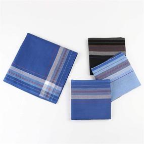 img 2 attached to 👔 Striped Checked Pattern Handkerchief for Men - Houlife Men's Accessories