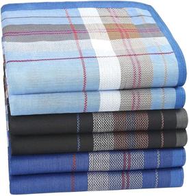 img 4 attached to 👔 Striped Checked Pattern Handkerchief for Men - Houlife Men's Accessories