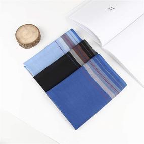 img 3 attached to 👔 Striped Checked Pattern Handkerchief for Men - Houlife Men's Accessories