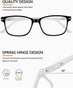 img 1 attached to 👓 Sunolga Blue Light Blocking Reading Glasses, 4 Pack with Spring Hinge Frame for Women and Men - Prevents Eyestrain and UV Glare