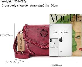 img 2 attached to Vintage Leather Crossbody Satchel Handbags & Wallets for Women